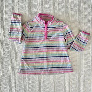OshKosh B'gosh Girls Half-Zip Multi-colored Striped Fleece w/half zip - Size 4T